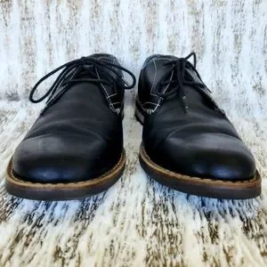 Original Penguin Shoes Black Leather Willie Lace-up Loafers SIZE 9.5 RN151542 Original Penguin Dress Shoes Mens 9 Willie OP Lace Up Casual  main image 3
